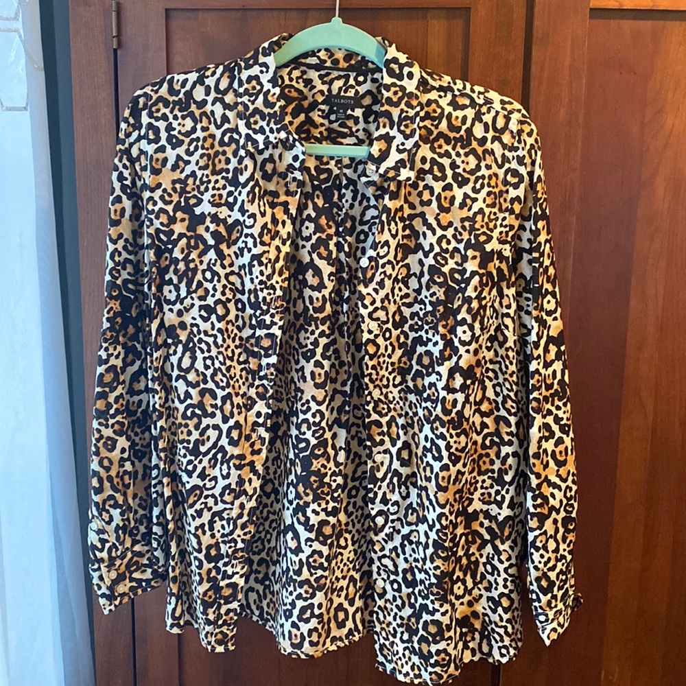 Talbots Cheetah Button Up - Picture 2 of 5